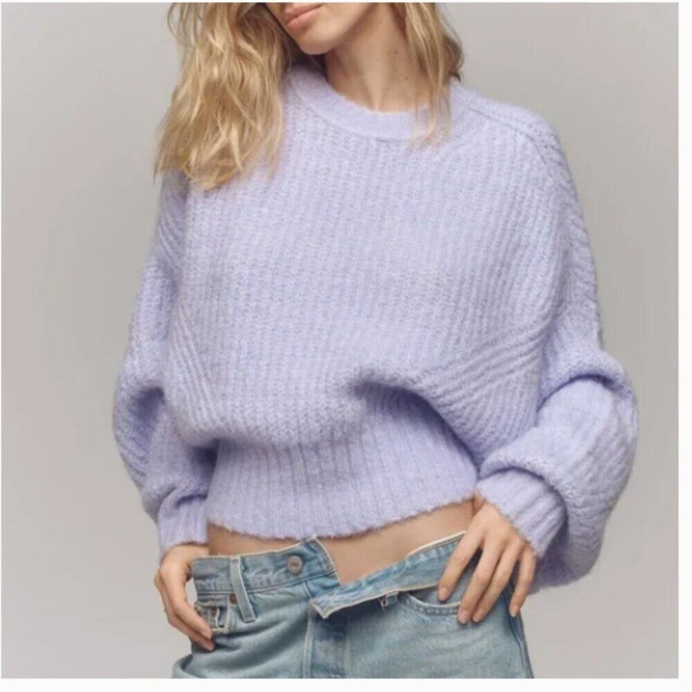 Pilcro Anthropologie Soft Lilac Crew Neck Sweater Small